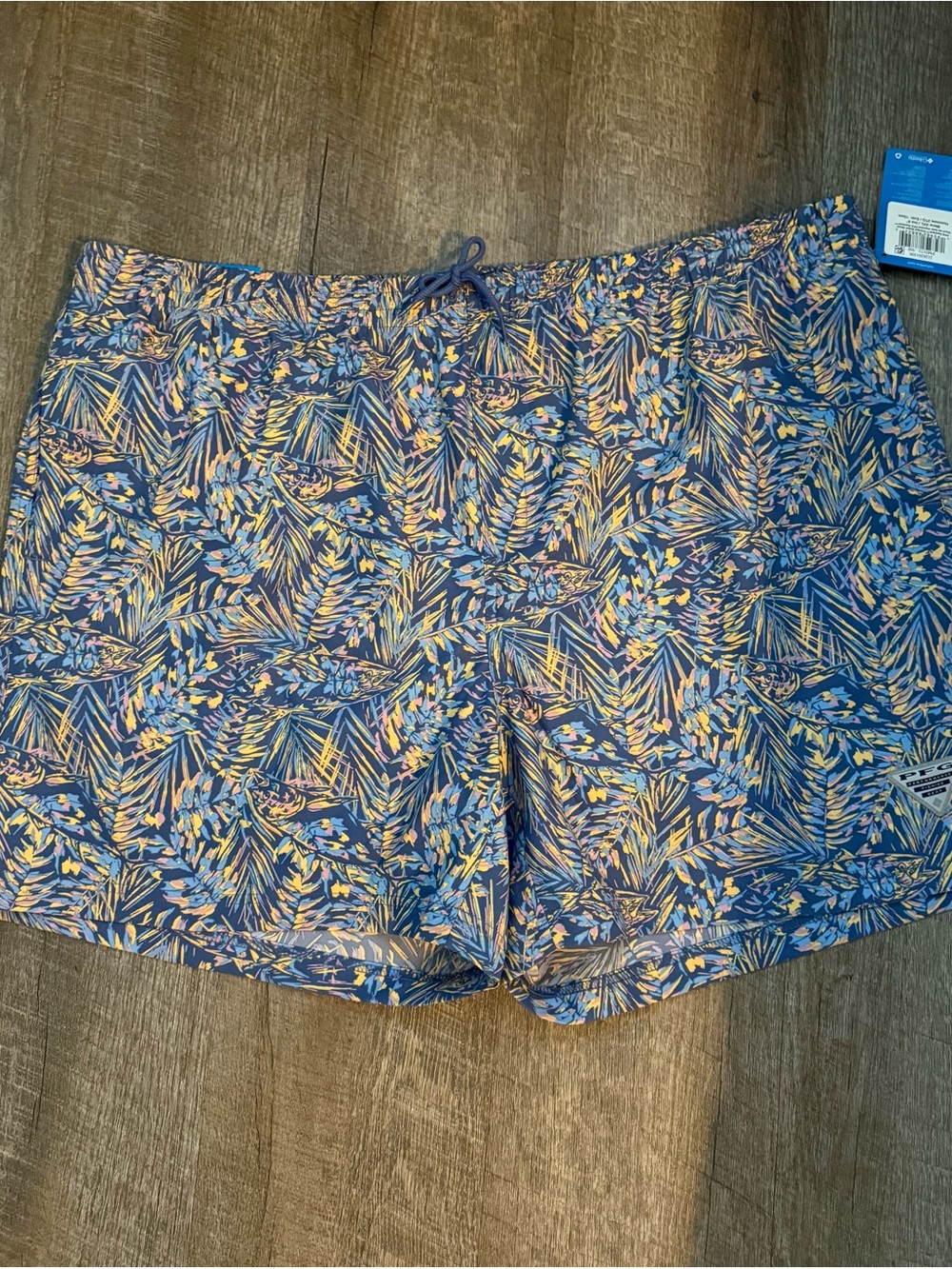 Columbia PFG Rambler Printed Water Shorts XXL Blue Tropical Swim Trunks NWT